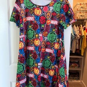 Marvel Disney Multicolor Superhero Short Sleeve Dress